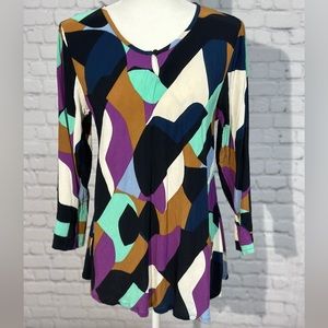 MASAI Lightweight Viscose With Round Neck 3/4 Sleeves Top Blouse Size M